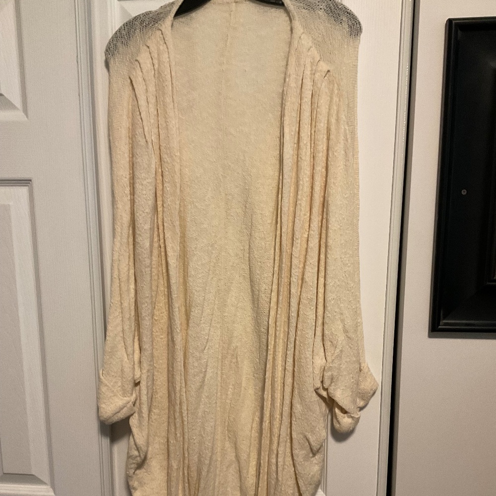 American Apparel Modal Shawl Cardigan O/S Cream